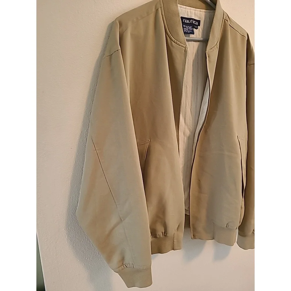 Vintage Nautica Tan Zip Jacket  Mens Large‎ Lined Corduroy 90s